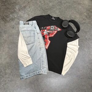 Vintage Famous Stars and Straps‎ Short Sleeve Shirt Black Large Y2K Skater